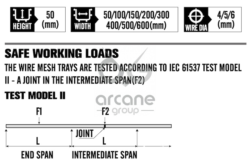 Cable Mesh EG Straight U 50mm Height Ø5mm - Image 2