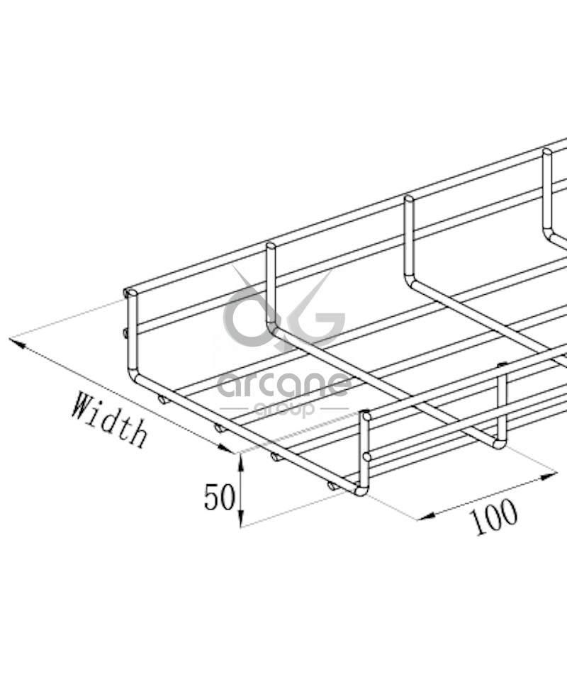 Cable Mesh EG Straight U 50mm Height Ø5mm
